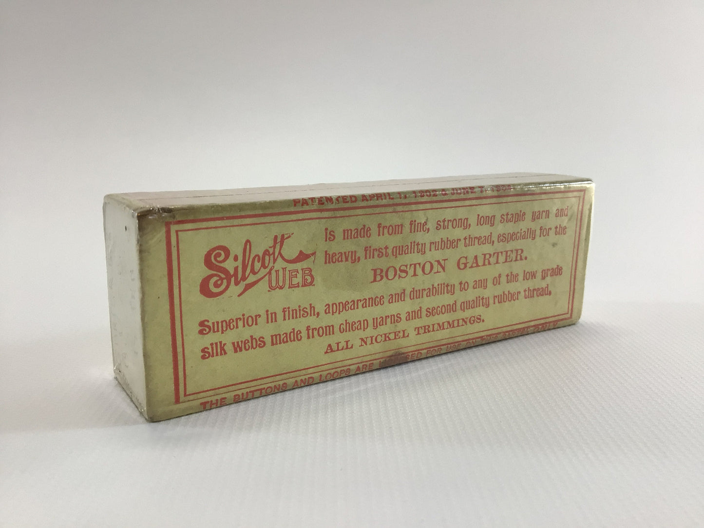 Improved Gentlemen's Boston Garter Empty Box Antique Fashion Accessory Advertising Ephemera