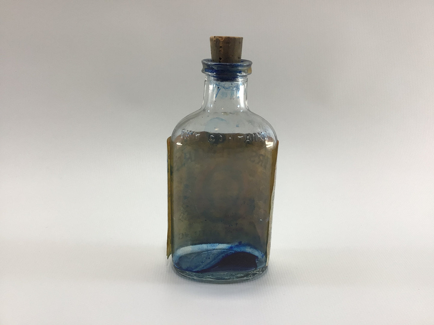 Antique Paper Label 4 oz Cork Bottle Mrs Stewart's Liquid Bluing Laundry Whitener Household Ephemera Home Decor