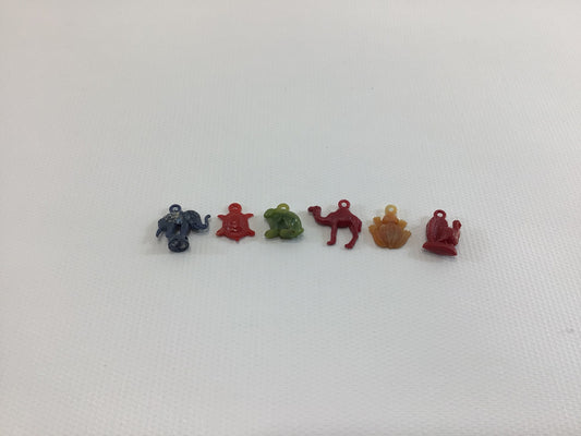 Hard Plastic Miniature Animal Charms Vintage 1960s Gumball Machine Toy Prizes Lot of Six