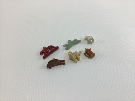 Hard Plastic Miniature Assorted Charms Vintage 1960s Gumball Machine Toy Prizes Lot of Six