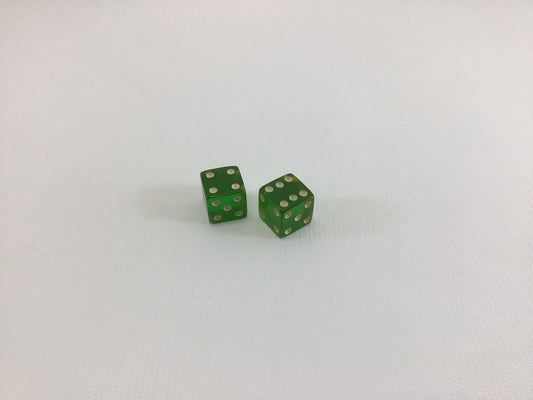 1/2" Green Acrylic Dice Vintage Game Pieces