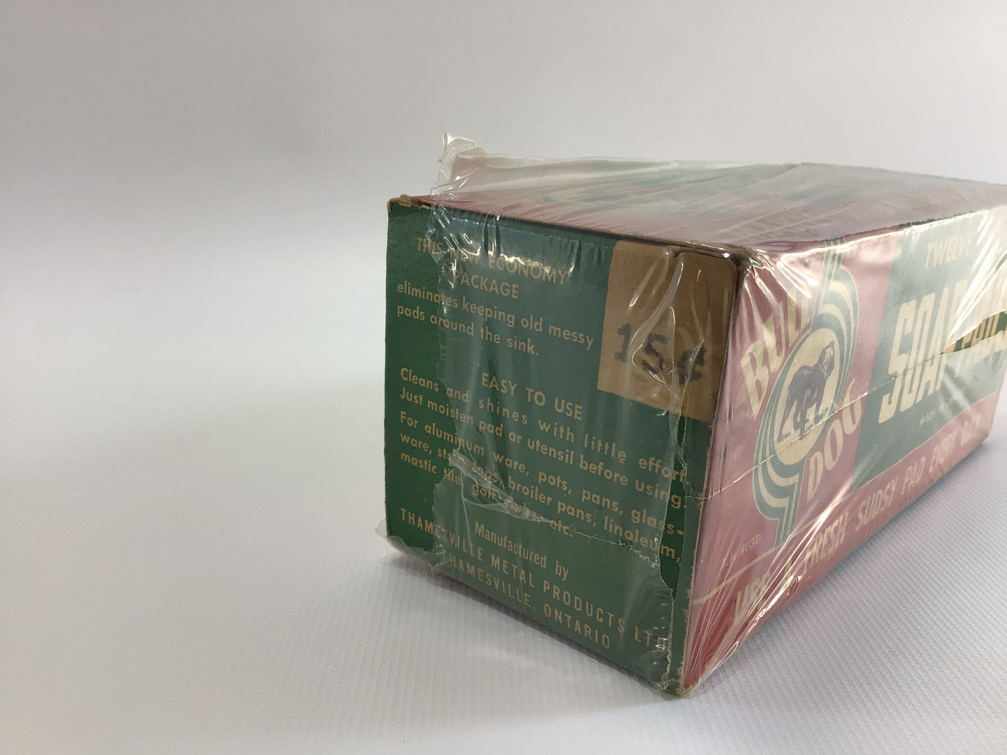 Bull Dog Soap Pads Box Vintage General Store Advertising Ephemera Display Piece