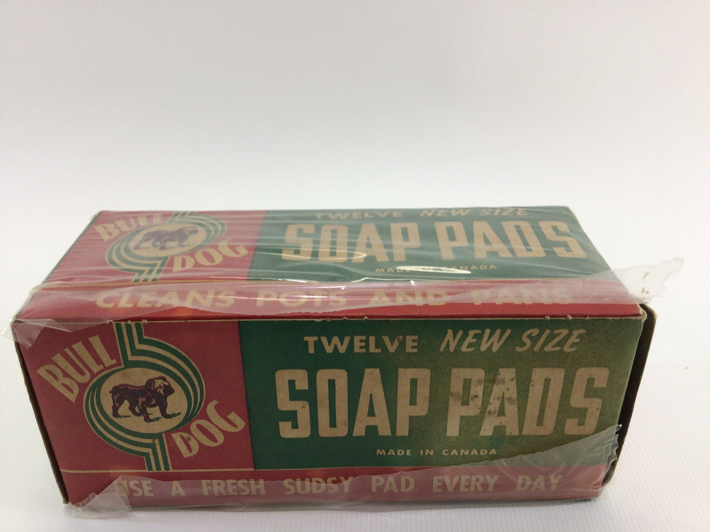 Bull Dog Soap Pads Box Vintage General Store Advertising Ephemera Display Piece