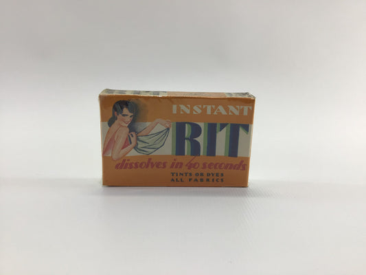 Instant RIT 15 Cent Box Vintage Laundry Tint Product General Store Advertising Ephemera Tan Beige