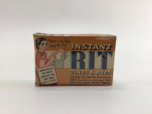 Instant RIT 15 Cent Box Vintage Laundry Tint Product General Store Advertising Ephemera Rust Color