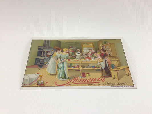 Armour's Mince Meat Trade Card Antique Edwardian Era Advertising Ephemera