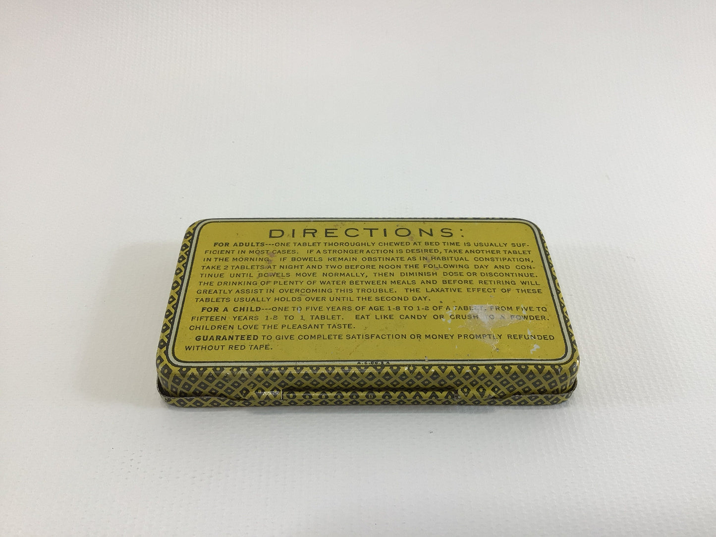 Pinex Laxatives Empty Pocket Size Tin Vintage General Store Advertising Ephemera
