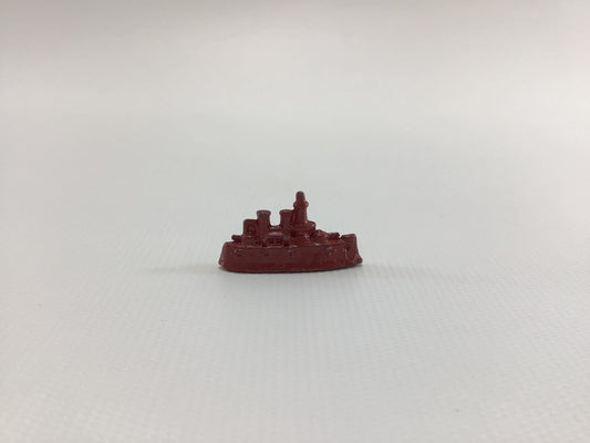 Cracker Jack Prize Battleship 1920s Vintage Miniature Toy Red Cold Painted Pot Metal