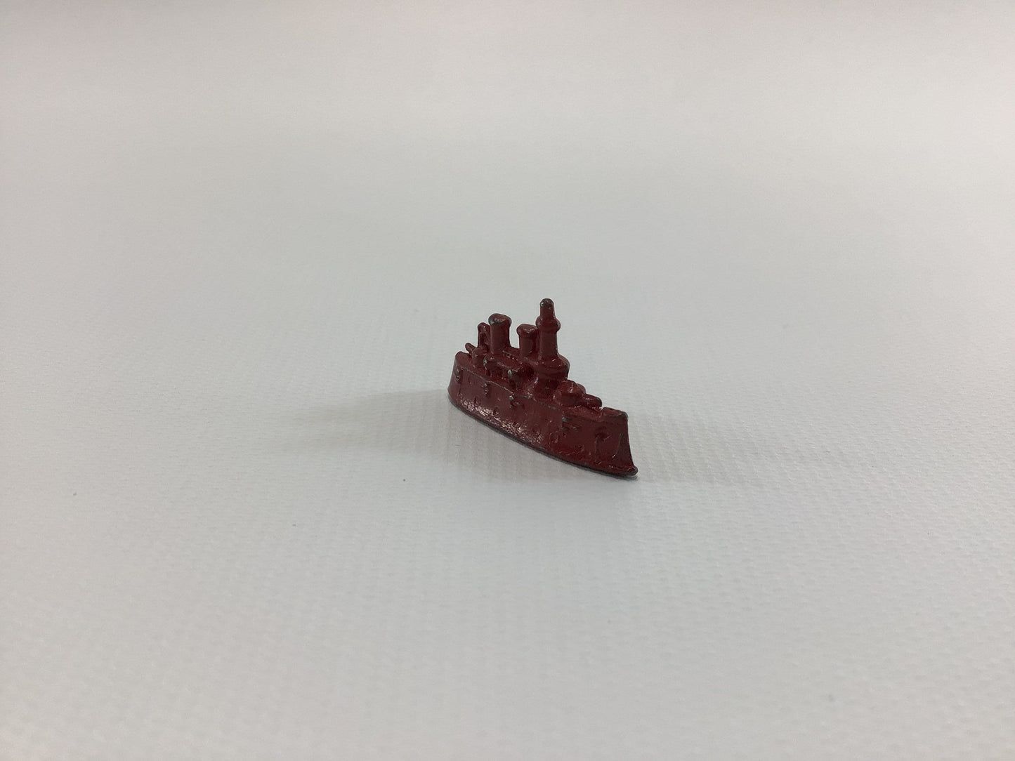 Cracker Jack Prize Battleship 1920s Vintage Miniature Toy Red Cold Painted Pot Metal