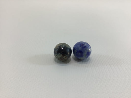Clay Bennington Marbles Brown and Blue Antique Primitive Handmade Game Piece Toys