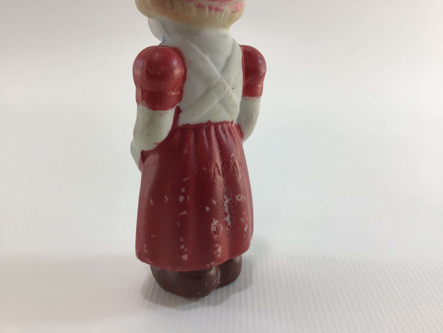 Bisque Ceramic Little Dutch Girl 1930s Vintage Miniature Toy Frozen Charlotte Style Doll Made in Japan