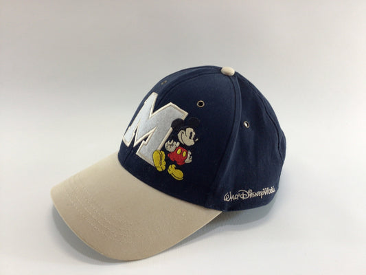 Mickey Mouse Walt Disney World Vintage Souvenir Baseball Cap Adjustable Size Dark Blue