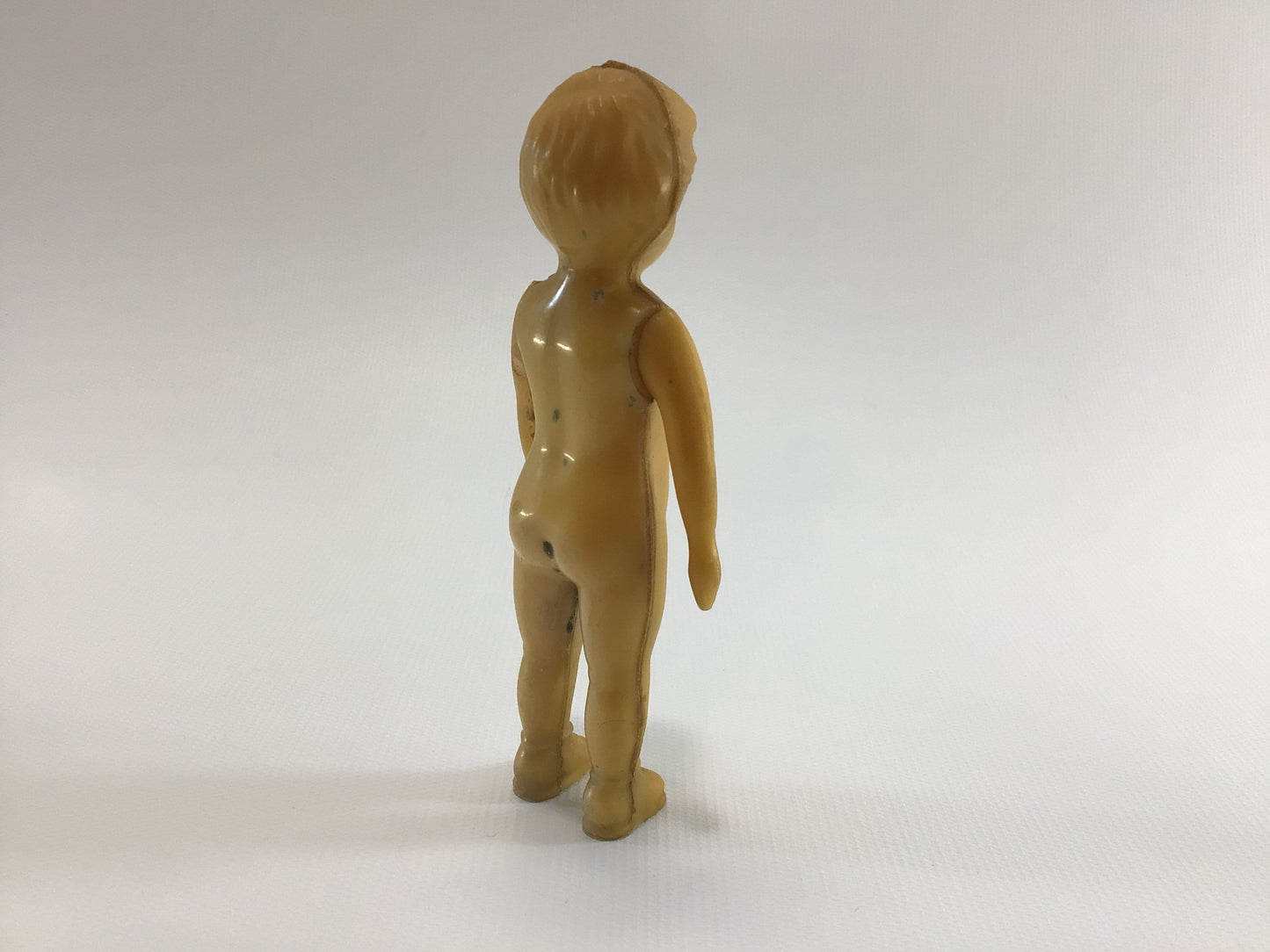 Hard Plastic 4" Doll with Articulated Arms 1930s Vintage Frozen Charlotte Style Miniature Toy