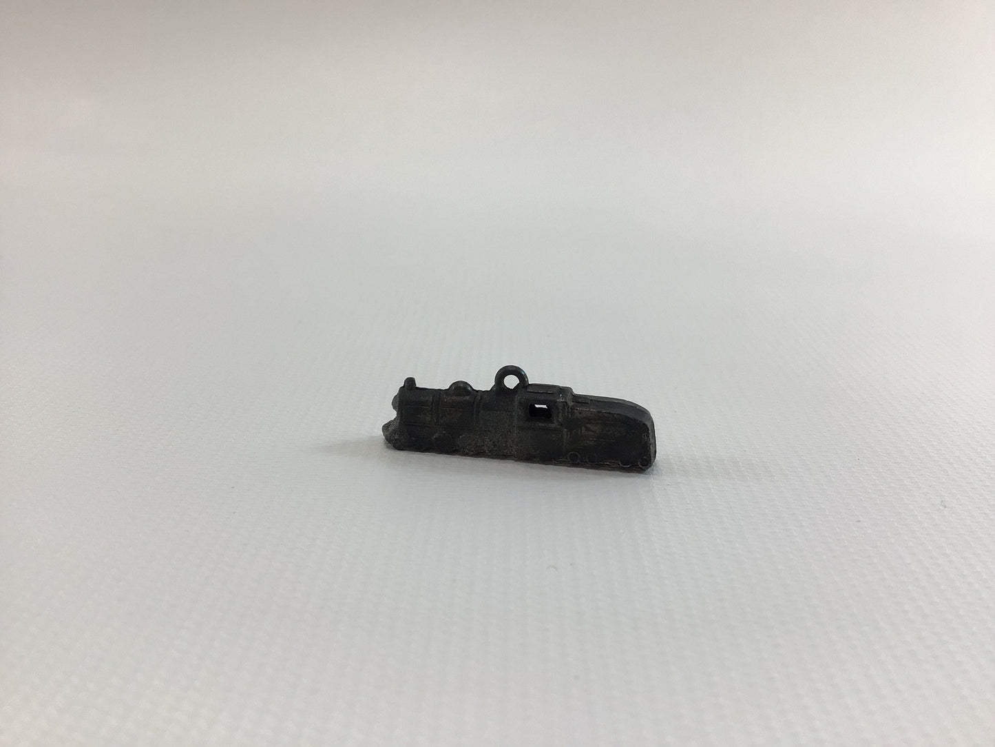 Cracker Jack Prize Locomotive Black Engine and Tender 1920s Vintage Miniature Toy Pot Metal Bracelet Charm