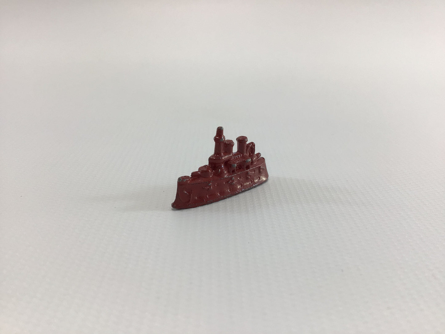 Cracker Jack Prize Battleship 1920s Vintage Miniature Toy Red Cold Painted Pot Metal