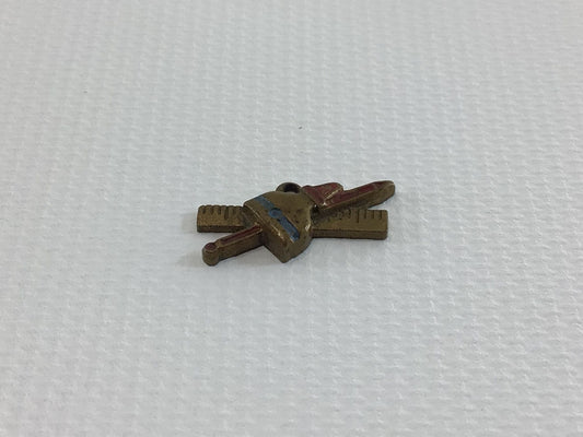 Teachers Miniature Bronze Charm Ruler Glue Bottle Pencil Vintage Jewelry Bit Replacement Piece